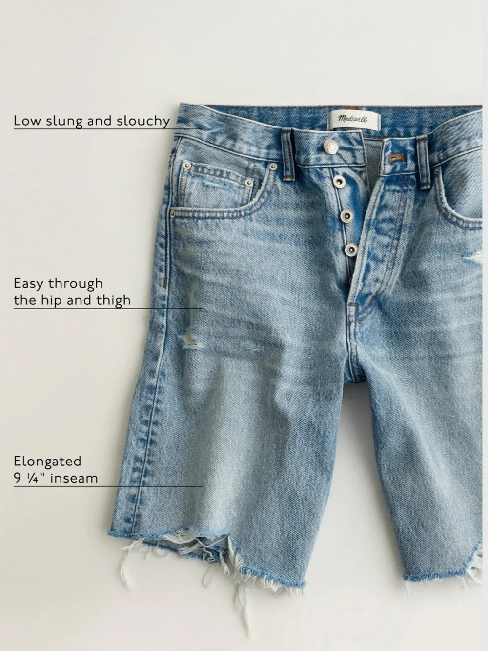 Madewell The Essex Long Baggy Short Black size 26 NWT NZ004 Bermuda Jean shorts